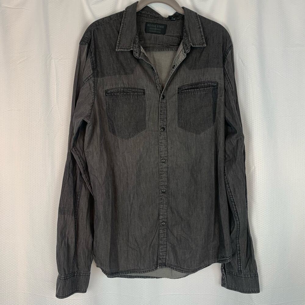 Rogue State snap western up cotton shirt size large